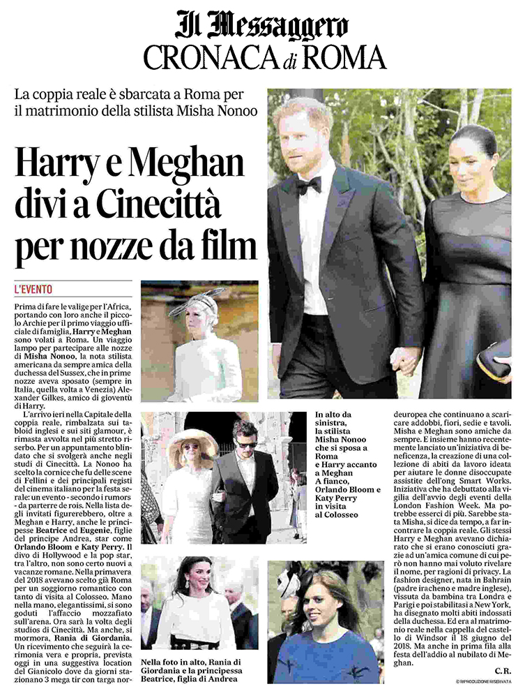 Matrimonio Della Stilista Misha Nonoo — Il Messaggero, Sugokuii Events